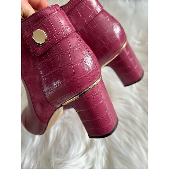 White House Black Market Sangria Heel BootSize 8M red chunky heels - Picture 6 of 8